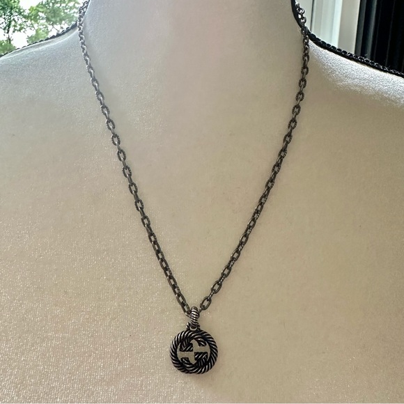 Gucci GG Rope Engraved Sterling Silver Necklace NWT Includes Box - Picture 2 of 6